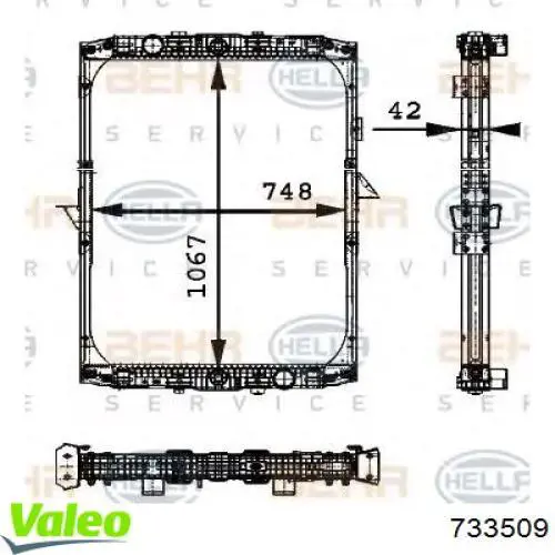 Купити 733509 VALEO Радіатор двигуна