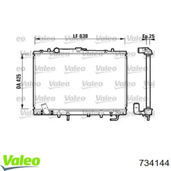 Радіатор основний VALEO 734144 ціна, від 107.02 USD