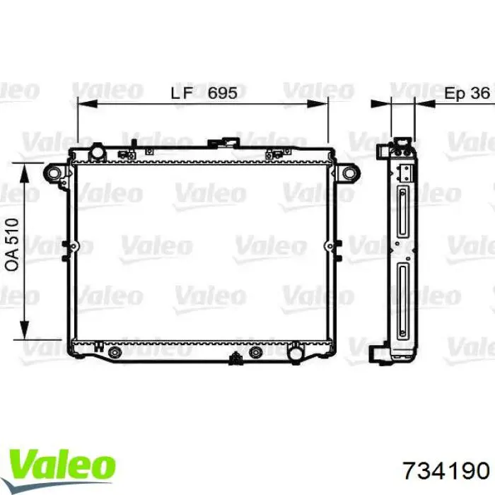 Радіатор основний VALEO 734190 ціна, від 171.34 USD