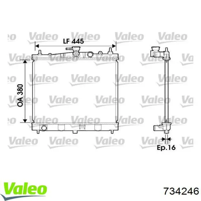 Радіатор 734246 VALEO