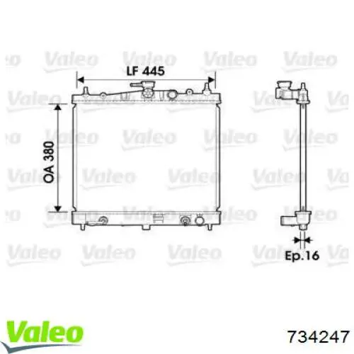 734247 VALEO Радіатор охолодження двигуна