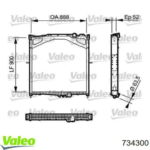 Радіатор 734300 VALEO