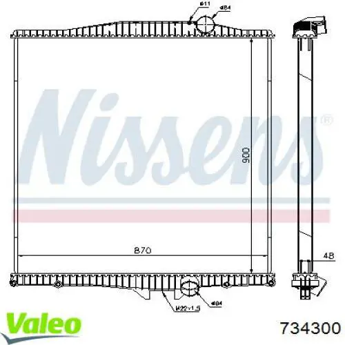 734300 VALEO Радіатор охолодження двигуна