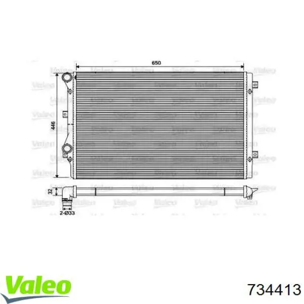 Радіатор охолодження двигуна 734413 VALEO