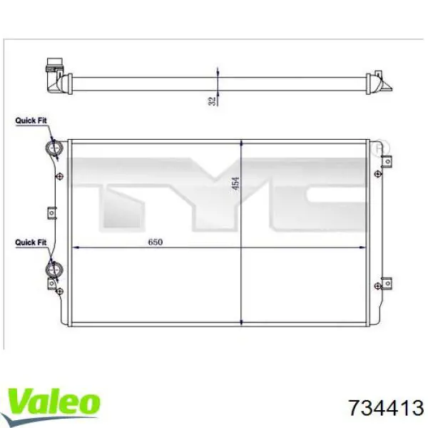 Радіатор основний VALEO 734413 ціна, від 70.07 USD