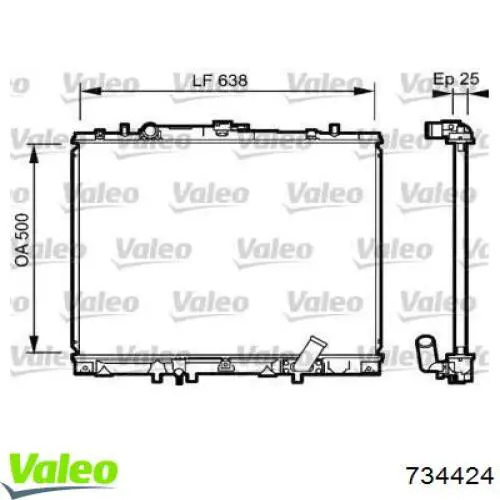 Радіатор 734424 VALEO