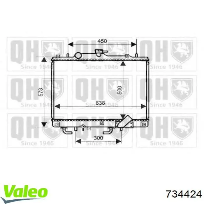 Радіатор основний VALEO 734424 ціна, від 129.20 USD