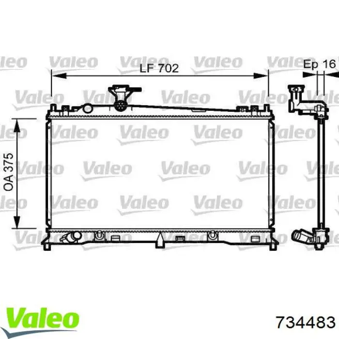 Радіатор основний VALEO 734483 ціна, від 130.33 USD