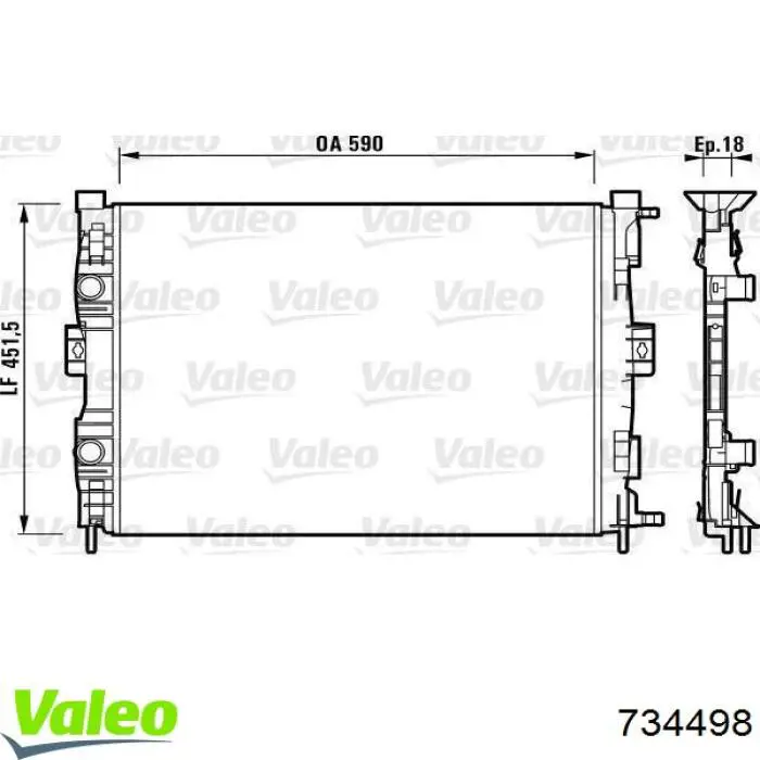Радіатор 734498 VALEO