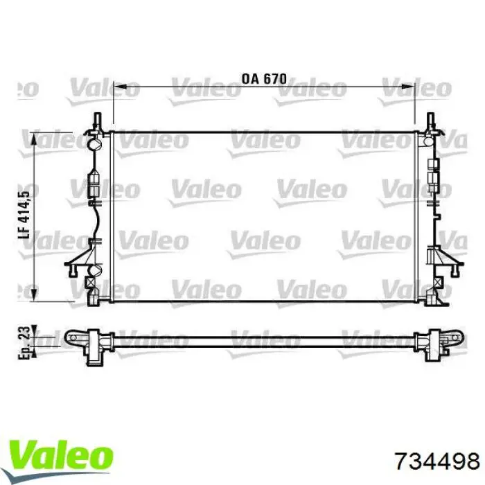 Купити 734498 VALEO Радіатор двигуна