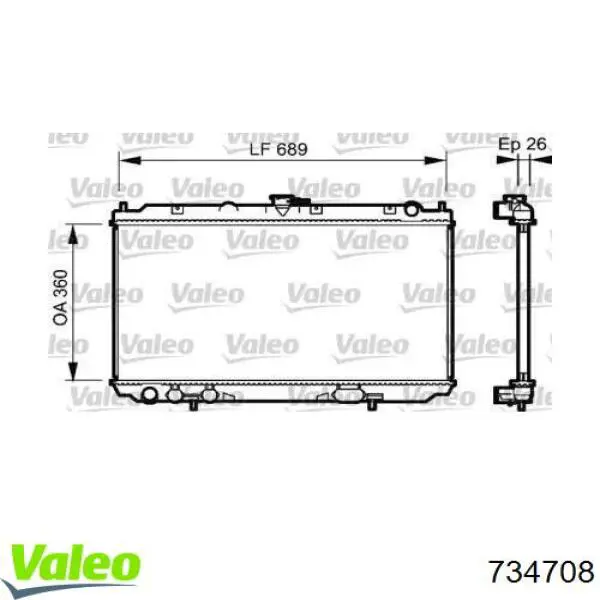 Радіатор основний VALEO 734708 ціна, від 73.06 USD