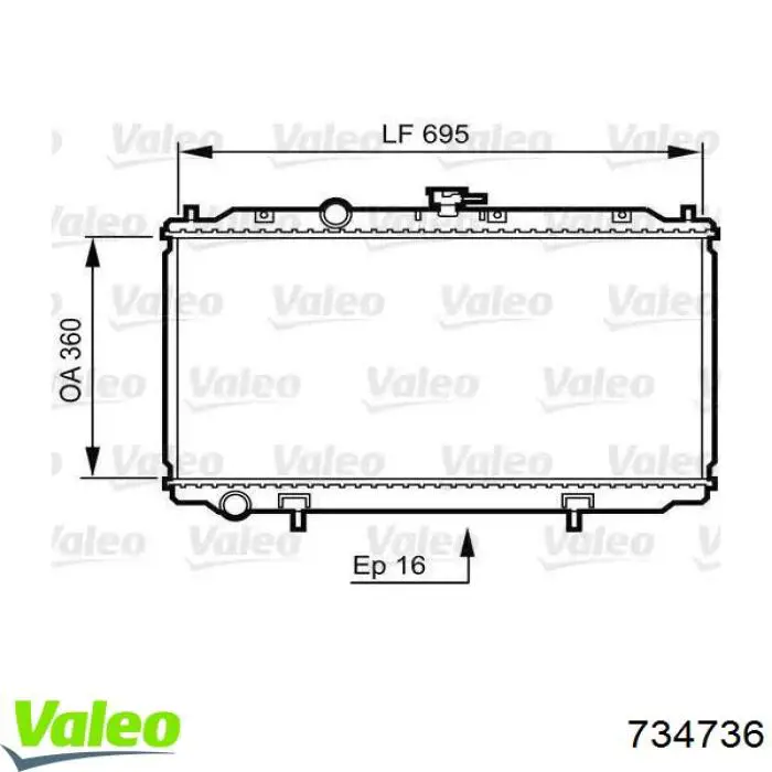 Купити 734736 VALEO Радіатор двигуна