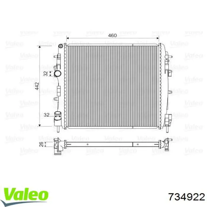 Радіатор основний VALEO 734922 ціна, від 117.13 USD