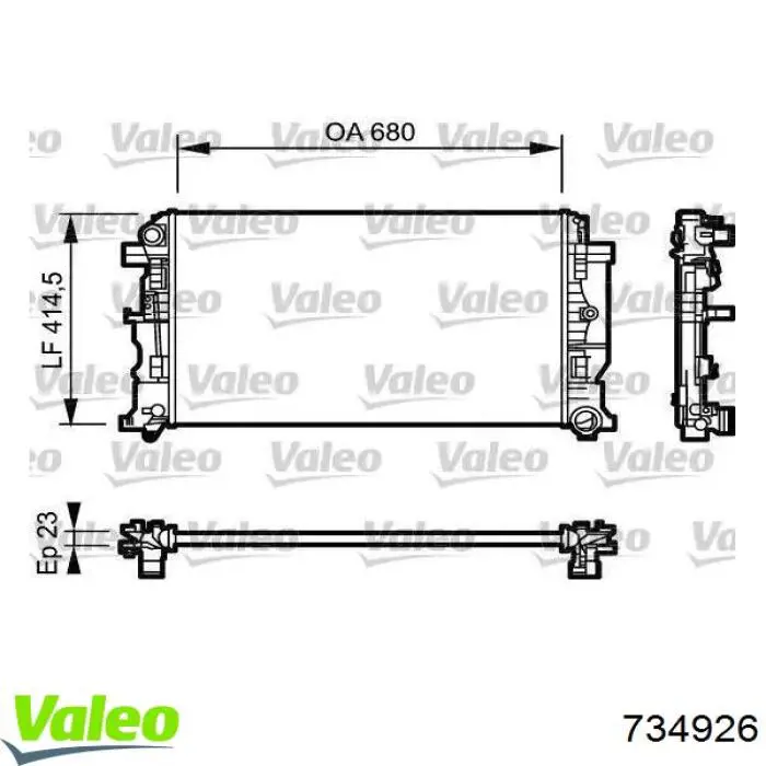 Купити 734926 VALEO Радіатор двигуна