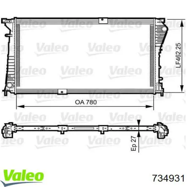 Купити 734931 VALEO Радіатор двигуна