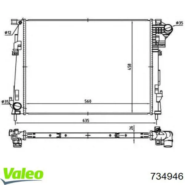734946 VALEO Радіатор охолодження двигуна