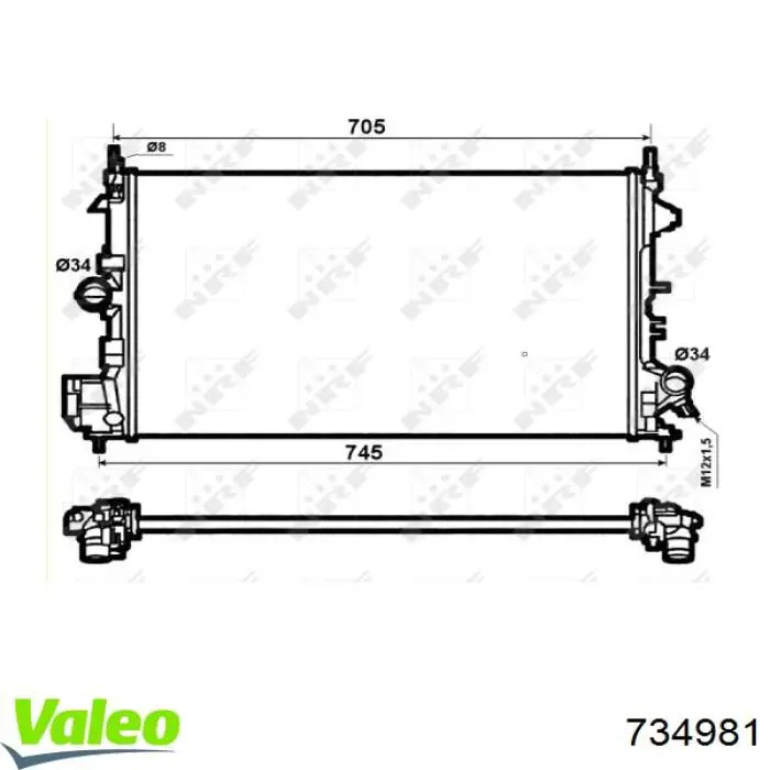 734981 VALEO Радіатор охолодження двигуна