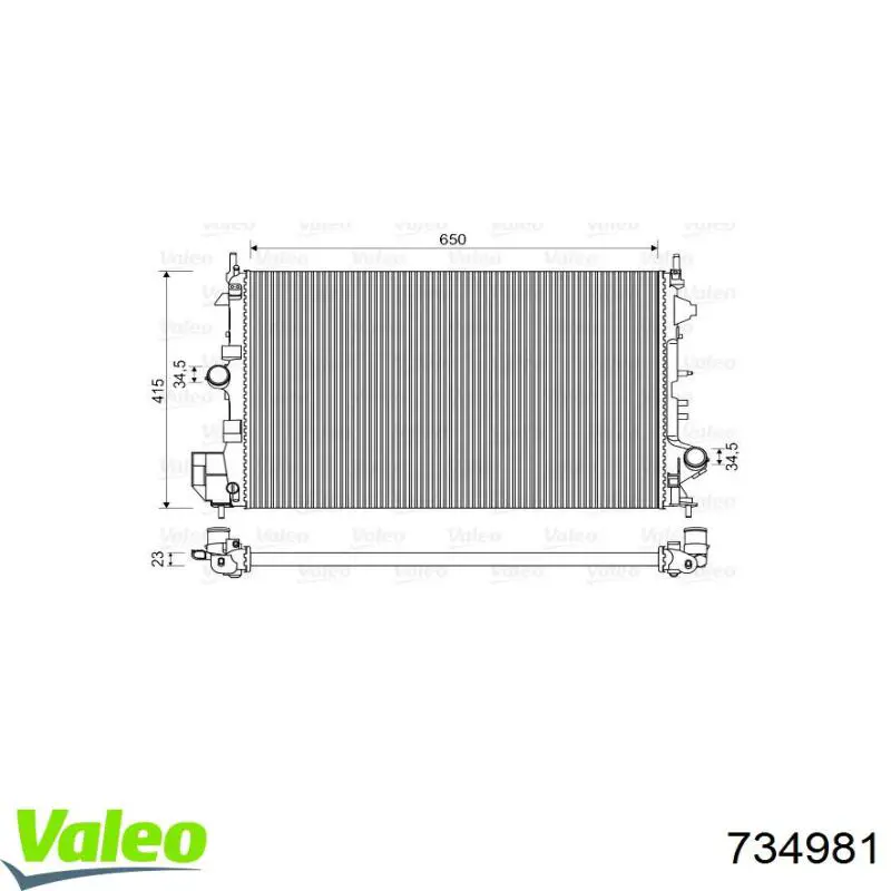Купити 734981 VALEO Радіатор двигуна