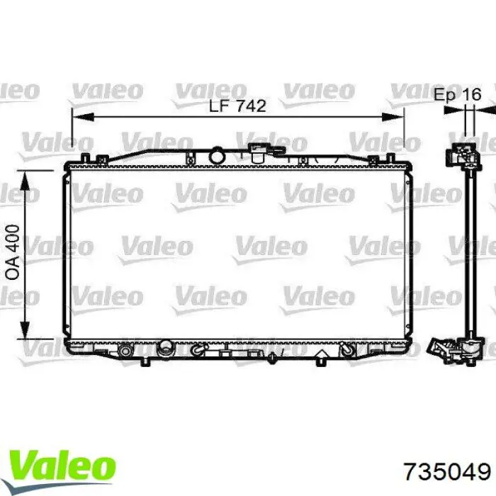 Радіатор основний VALEO 735049 ціна, від 109.78 USD