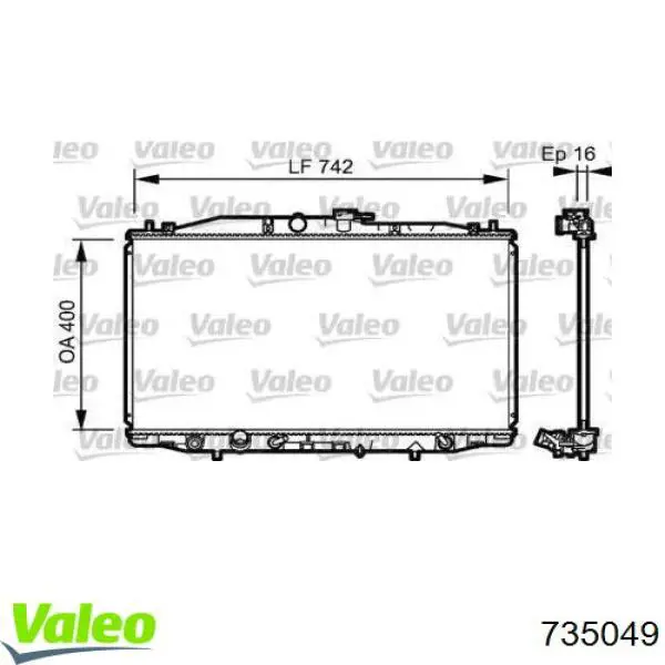 Купити 735049 VALEO Радіатор двигуна