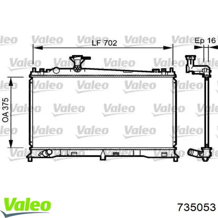 Купити 735053 VALEO Радіатор двигуна