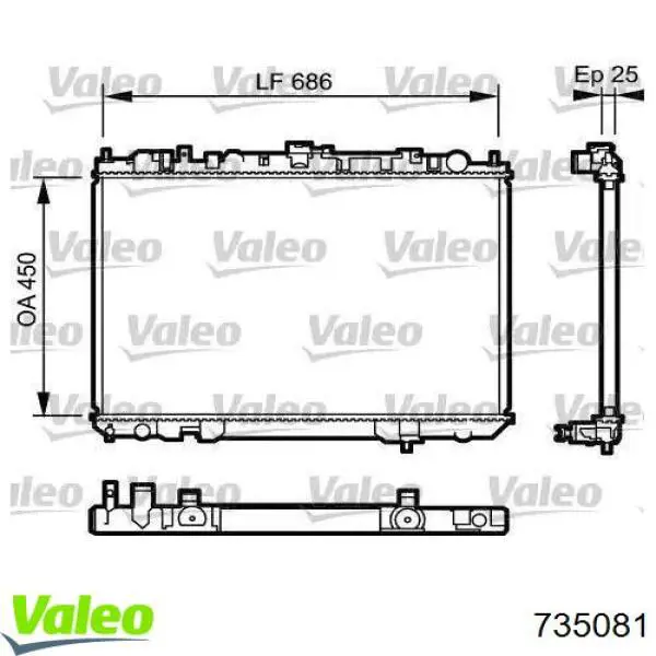 Купити 735081 VALEO Радіатор двигуна