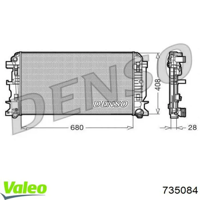 Купити 735084 VALEO Радіатор двигуна