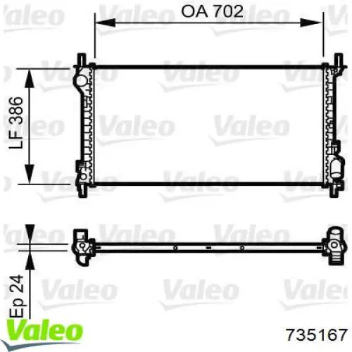 Радіатор основний VALEO 735167 ціна, від 92.45 USD