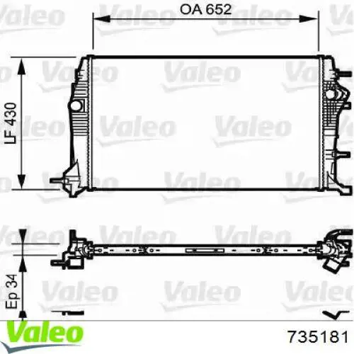 Купити 735181 VALEO Радіатор двигуна