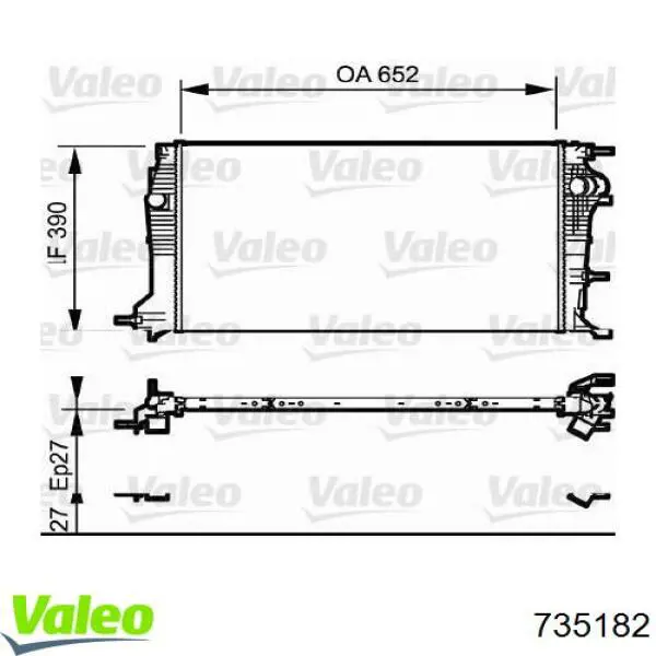 Купити 735182 VALEO Радіатор двигуна