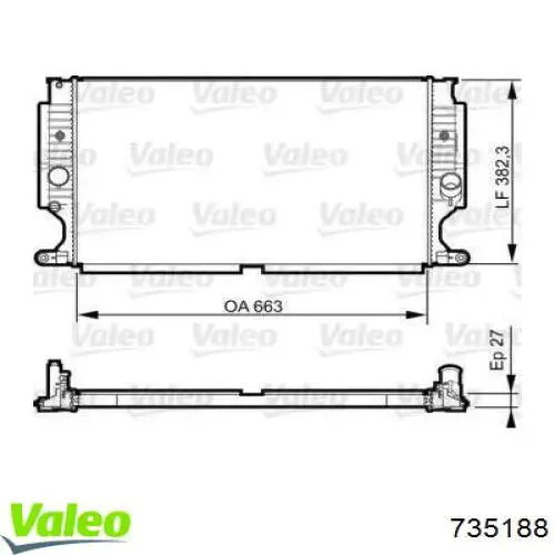 Купити 735188 VALEO Радіатор двигуна