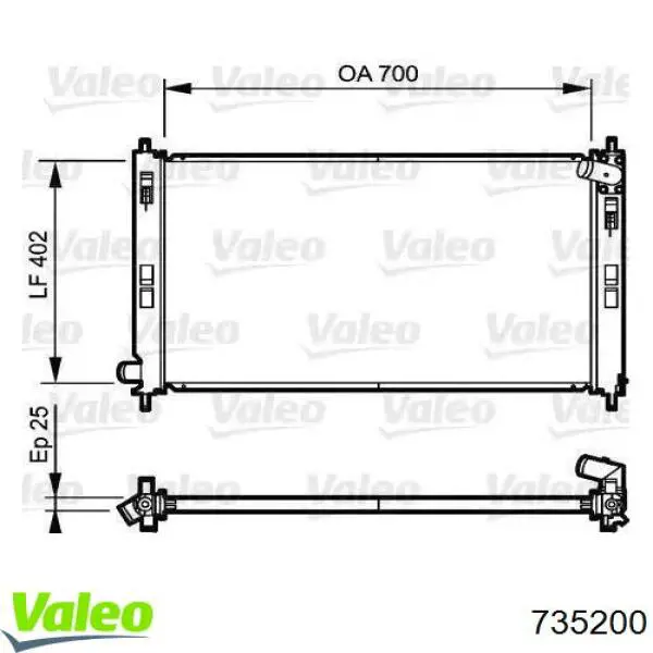 Купити 735200 VALEO Радіатор двигуна