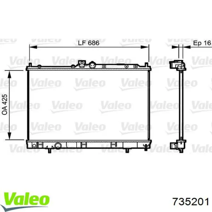 Купити 735201 VALEO Радіатор двигуна