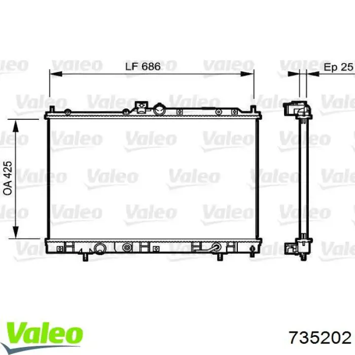 Купити 735202 VALEO Радіатор двигуна