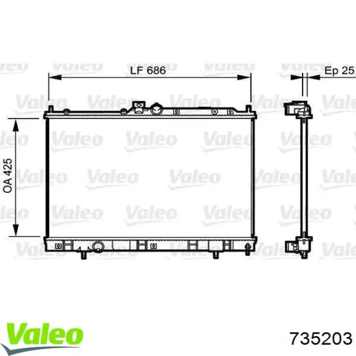 Купити 735203 VALEO Радіатор двигуна