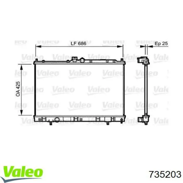735203 VALEO Радіатор охолодження двигуна