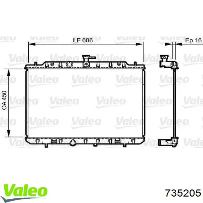 Купити 735205 VALEO Радіатор двигуна