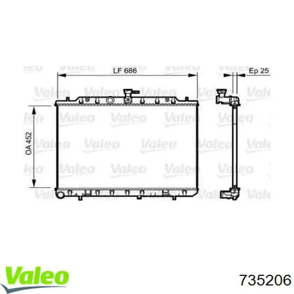 Купити 735206 VALEO Радіатор двигуна