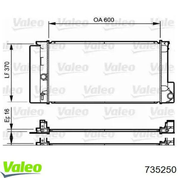 Купити 735250 VALEO Радіатор двигуна