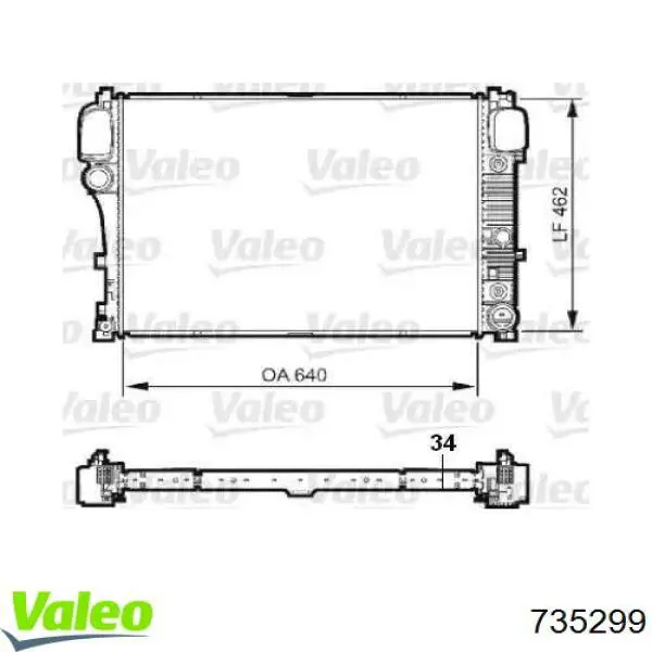 Купити 735299 VALEO Радіатор двигуна