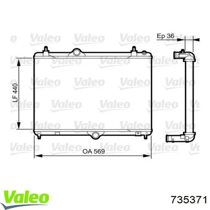 Радіатор 735371 VALEO
