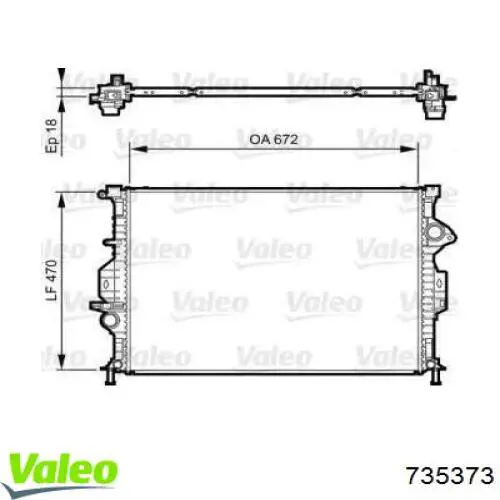 Купити 735373 VALEO Радіатор двигуна