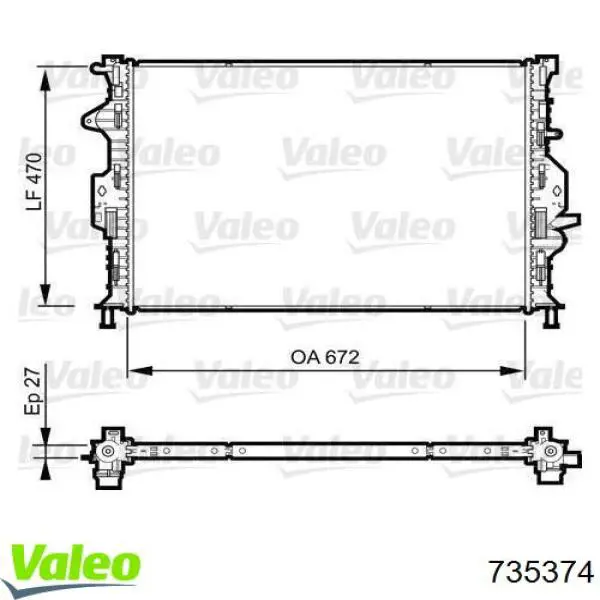 Радіатор 735374 VALEO