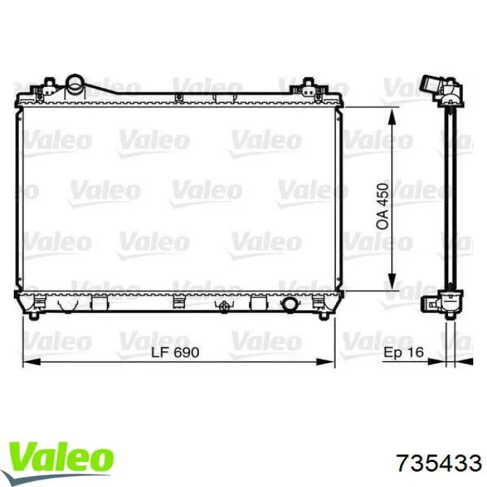 Радіатор 735433 VALEO