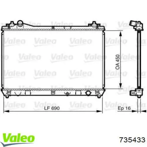 Радіатор основний VALEO 735433 ціна, від 95.97 USD