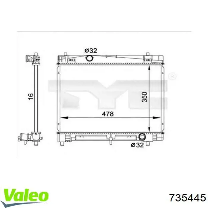 735445 VALEO Радіатор охолодження двигуна