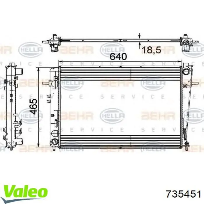 Купити 735451 VALEO Радіатор двигуна
