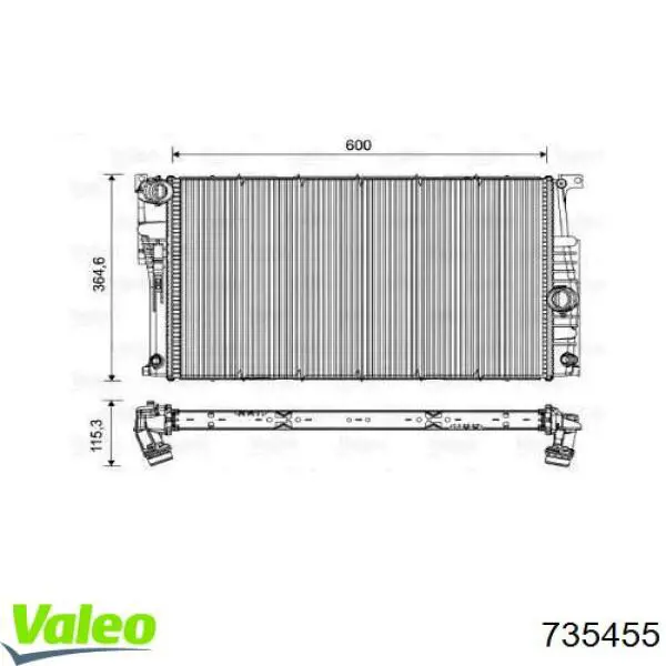 Купити 735455 VALEO Радіатор двигуна