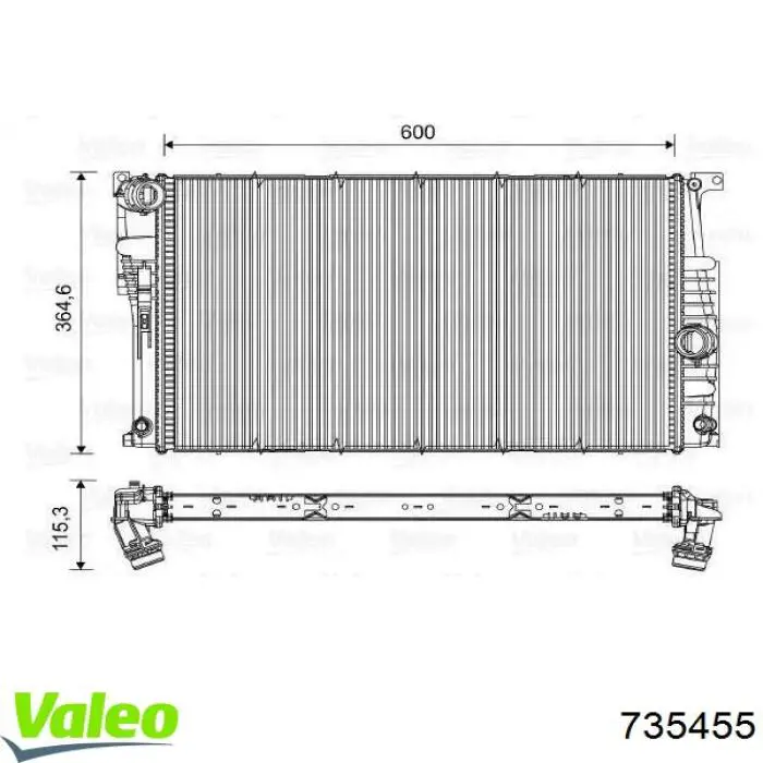 Радіатор охолодження двигуна 735455 VALEO