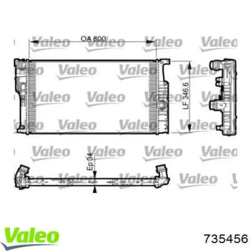 Купити 735456 VALEO Радіатор двигуна